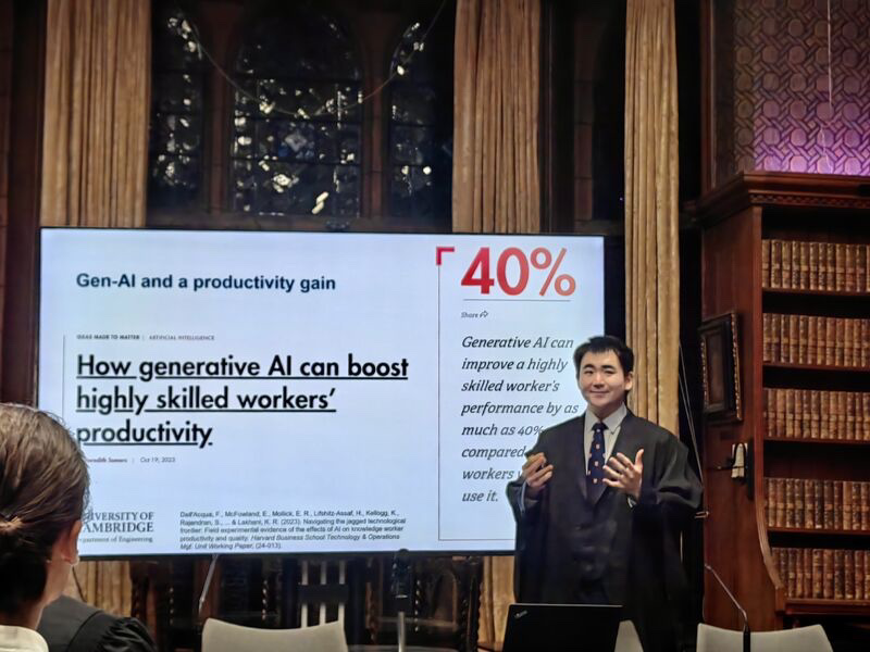 Guest lecture presenting on generative AI and workforce productivity